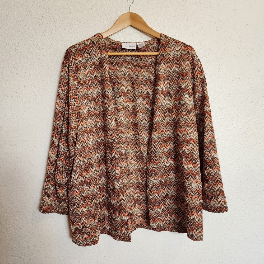 Alfred Dunner Women's Waffle Knit Sweater/Cardigan